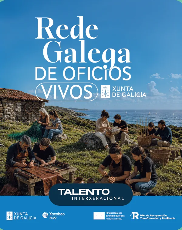 Cartel do Programa de Voluntariado Interxeracional Rede Galega de Oficios Vivos
